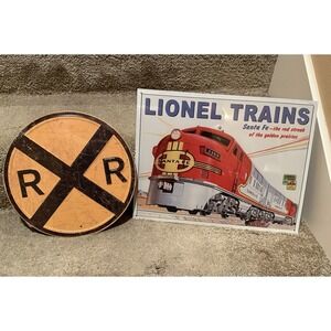 Lionel Train Santa‎ Fe Railroad Retro Ad Poster Wall Art Decor Metal Tin Signs
